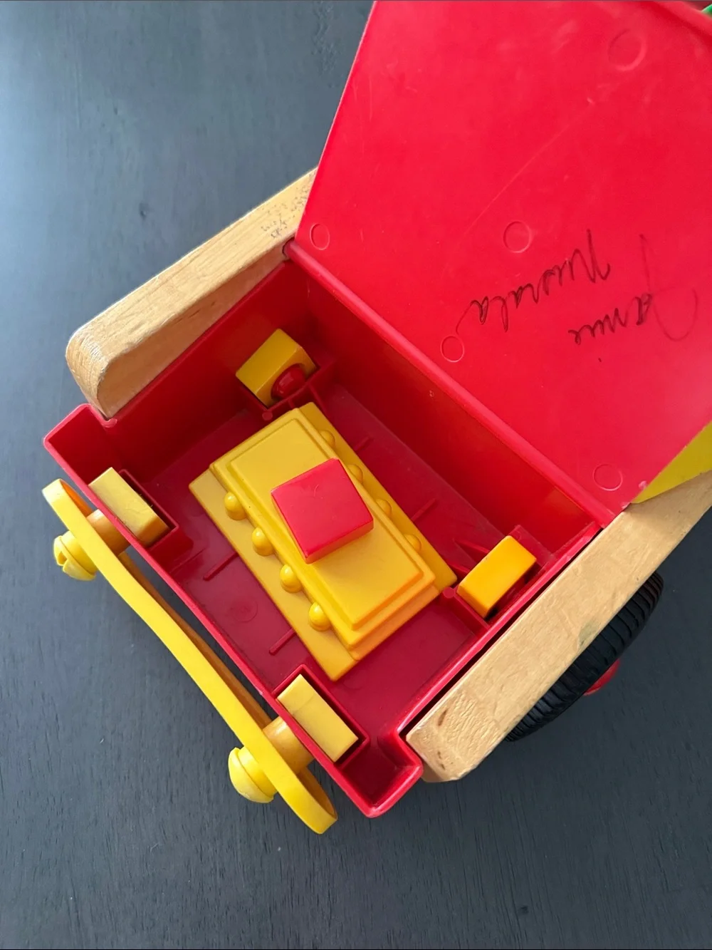 1970’s Playskool Take- Apart Red & Yellow Wooden Tool Truck